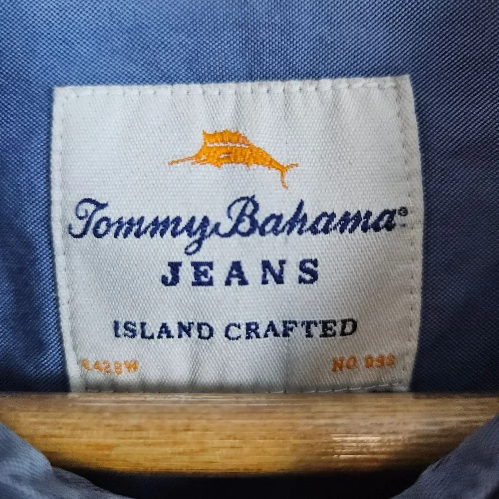 Tommy Bahama Jeans Island Crafted Men's Shirt Size XL Button Up Blue Checks SNAG